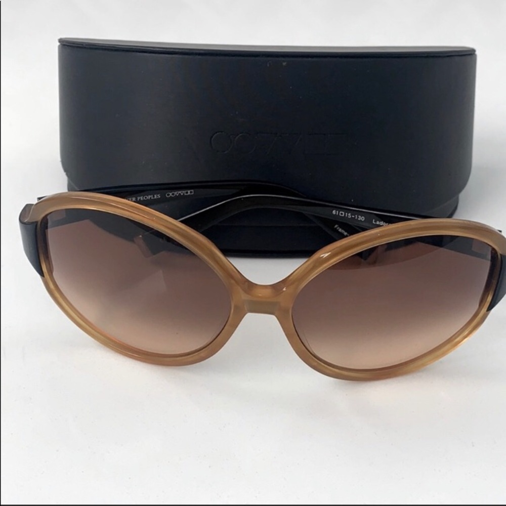 Oliver Peoples Light Brown Gradient Oval Sunglasses.